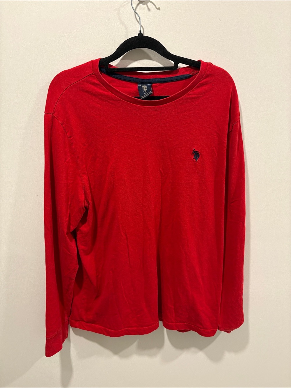 U.S. Polo Assn. Men's Red Long-Sleeve Crewneck Shirt